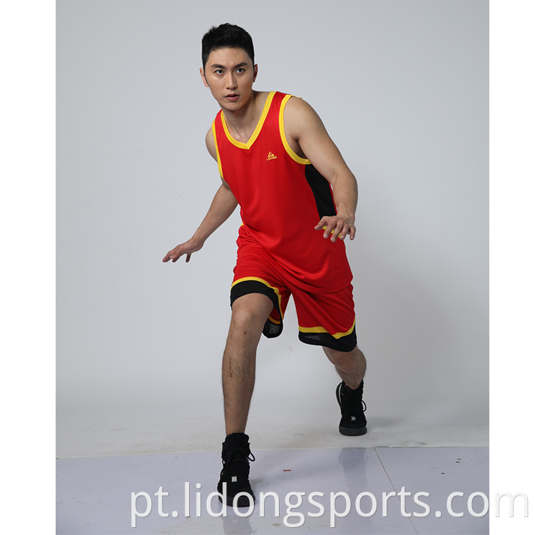 2021 Melhor uniforme de basquete Design cor preto de tecido de basquete de tecido seco rápido